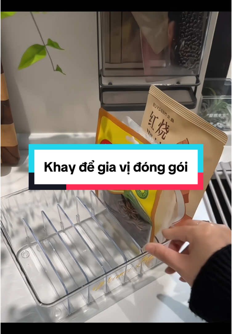 Khay để gia vị đóng gói #giadungthongminh #giadungtienich #fyp #nộitrợ #khaydegiavi 