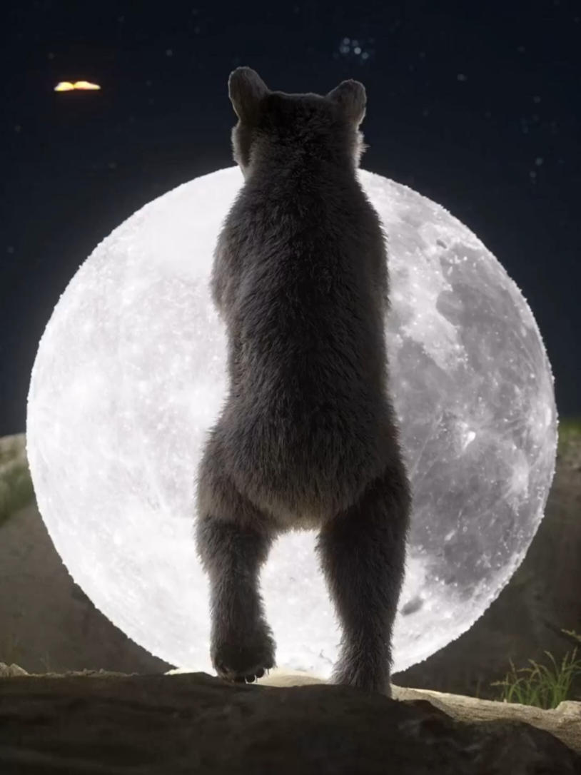 bear moves moon #fypage #paidfortiktok #contentcreators #fypシ #sightseeing #creatorsinsights #howtogoviral #ViralVideo #bear #ai 