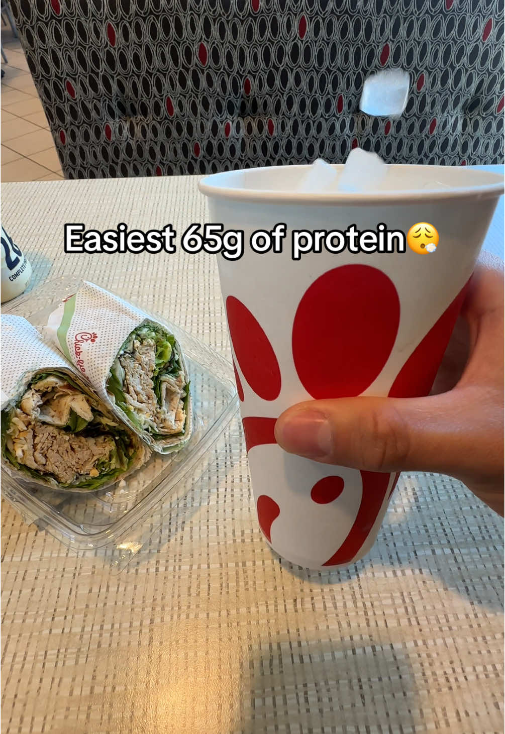 Cool wrap has goated macros #chickfila #horchata #electrolytes 
