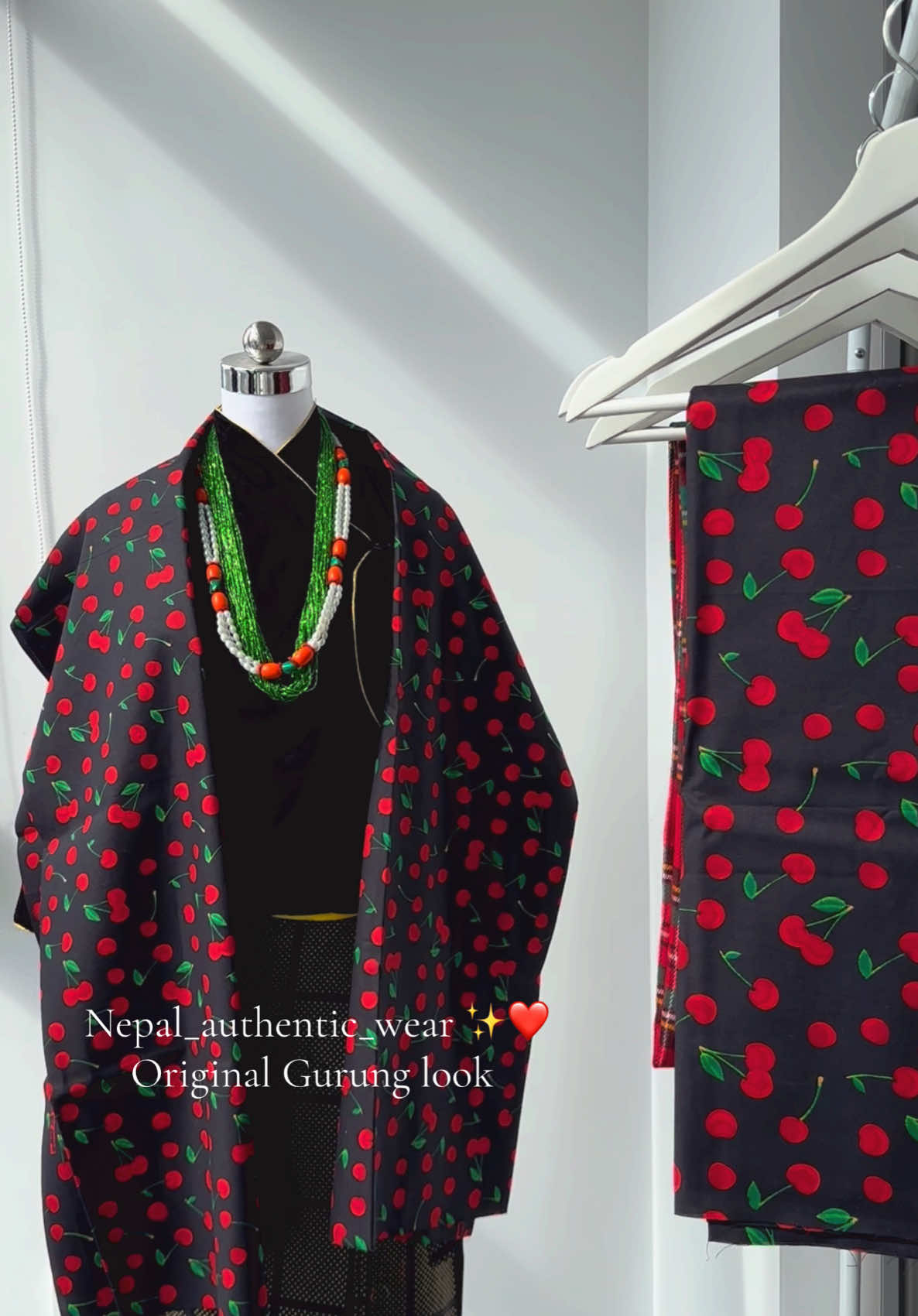 Cherry printed Shwal  #tartanshwal #gurungshwal #durungdress #shwalmagar #nepalisong #nepaus🇦🇺 #nepaliinsydney🇦🇺 #fyp#OOTD #nepalioriginalculture#gurunginsyd #nepalicommunityinsyd #nepalauthenticwear #dmfororder❤️ 