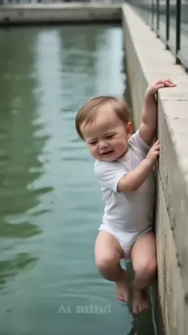 Hero Golden Retriever saves baby Falling into river #ai #dog #story #pet 