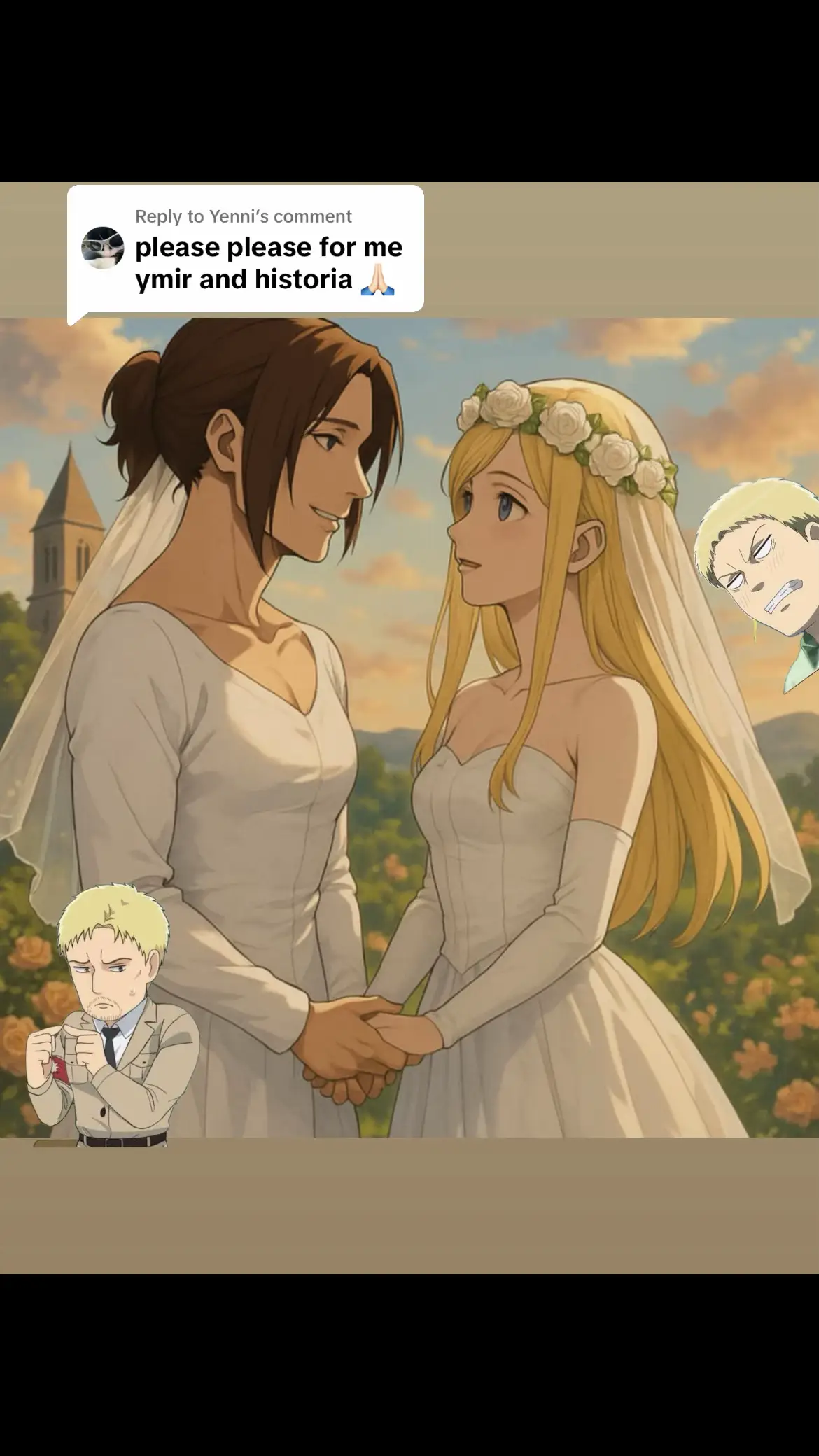 Replying to @Yenni #animevibes #AOT #ymirxhistoria #ymir #historia #reinerbraun #historiariees #fypp #wediingday #couple #lovers