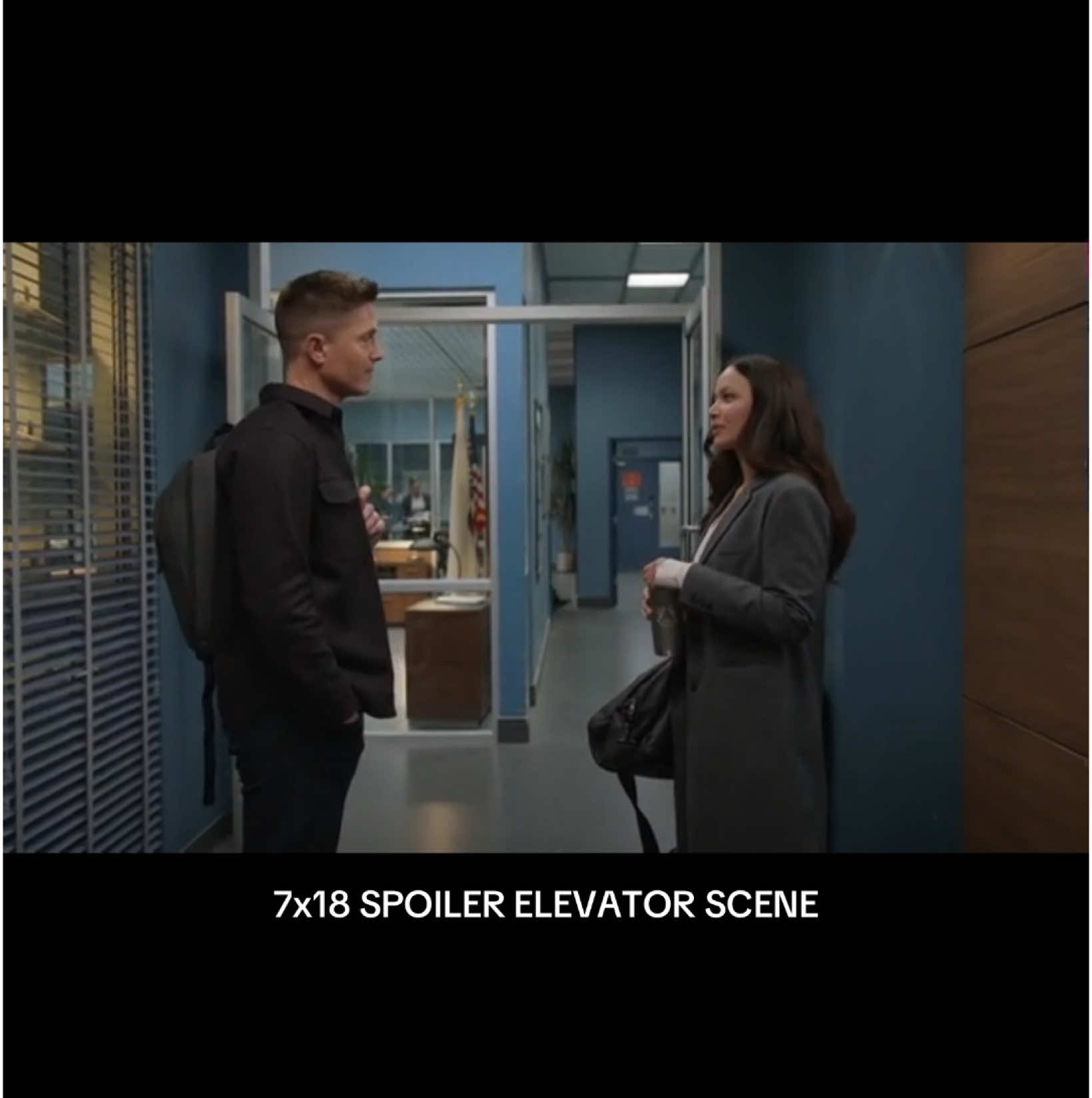 k translation  first lucy gets out the elevator says hi to everyone, then talks to miles about his date with someone, then celina and miles leave lucy and tim. tim then says “ik you’re about to clock in but it would be great if we could find some time to talk things through, ik our schedules align on wednesday”. then lucy’s new group under her sargent role interrupts and she makes a joke because of how they behaved earlier and says to tim “right i have to go” tim then says “are we good for wednesday” lucy smiles and says “yea, can’t wait”  so chenford comeback? #therookie #therookietvshow #rookie #chenford #chenfordedit #timandlucy #elevator #spoiler 