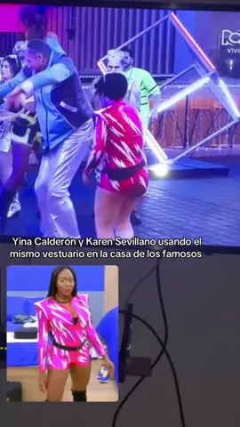 Yina Calderón y Karen Sevillano usando el mismo vestuario en la casa de los famosos. #yinacalderon #lacasadelosfamosos #lacasadelosfamososcol #lacasadelosfamososcolombia 