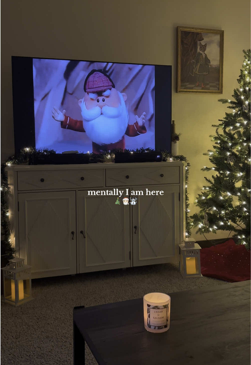 cannot wait for #christmas nights like these again🩵 #xmas #holidays #santa #movienight #christmastree 