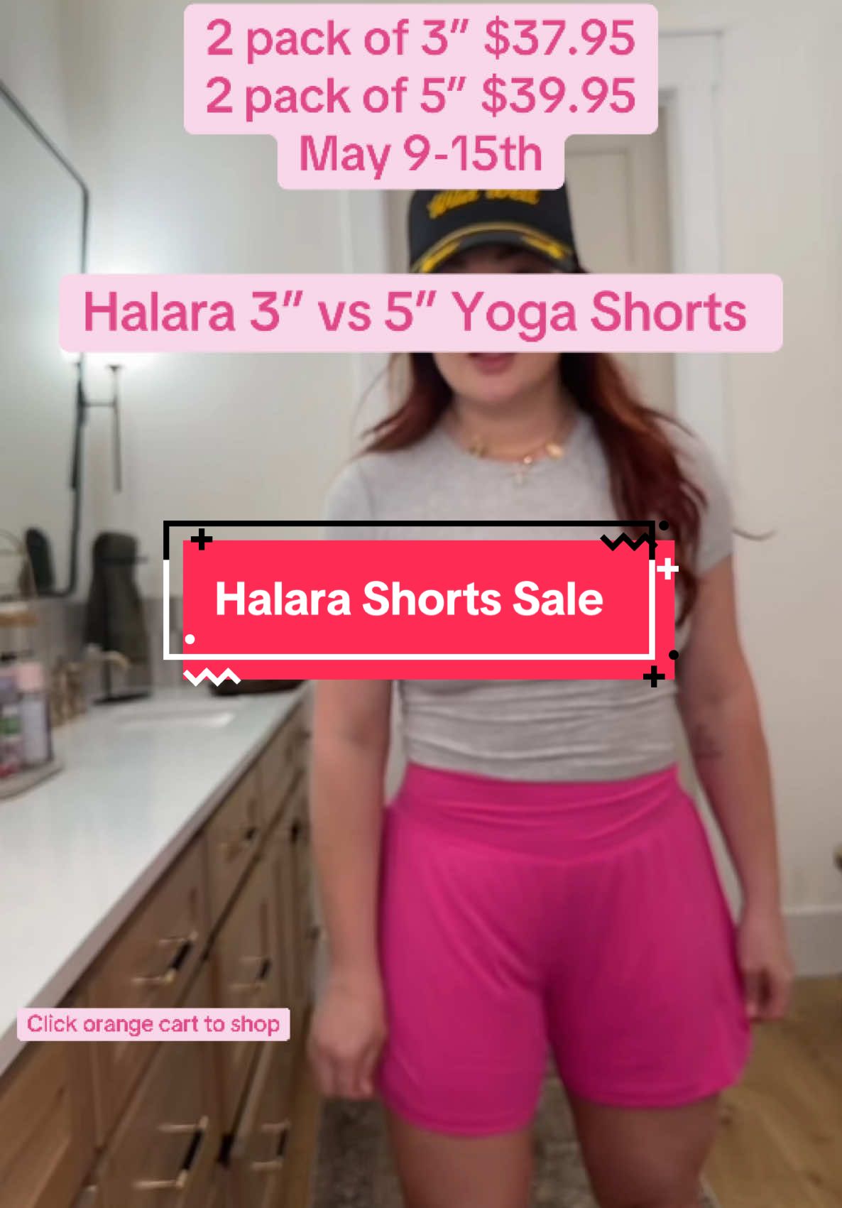 I’m linking the 3” here. My Tiktok won’t let me link two products. Halara 2-Piece Super High Waisted Back Pocket & Side Hidden Pocket 2-in-1 Yoga Shorts 3
