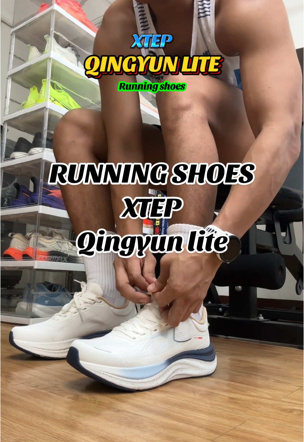 QINGYUN LITE from XTEP running shoes. Lightweight, breathable and it has soft responsive cushioning. #sportshoes #runningshoes #menshoes #xtepshoes #fyp 