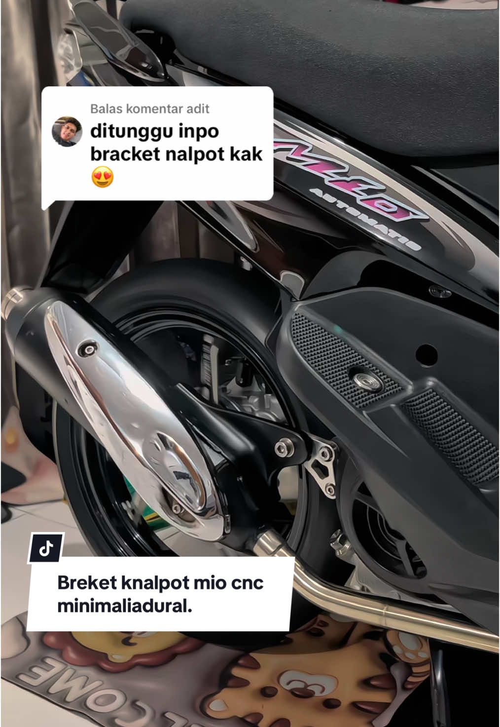 Membalas @adit  nih gas langsung chekout Breket dudukan knlpot mio minimaliadural cnc . #mio #miosporty #breketknalpot #miosoul 
