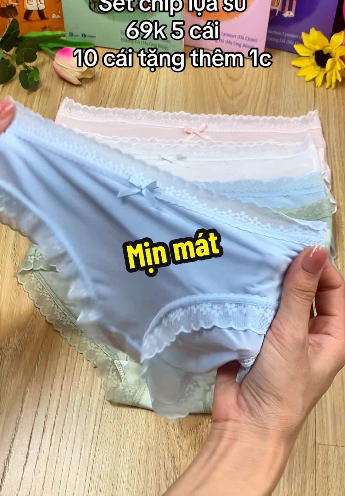 Quát lót nữa lụa su mịn mát hàng có size #xuhuong #thoitrangtiktok #chip #noiynu #quanlotsu #tiemnhahoaday 