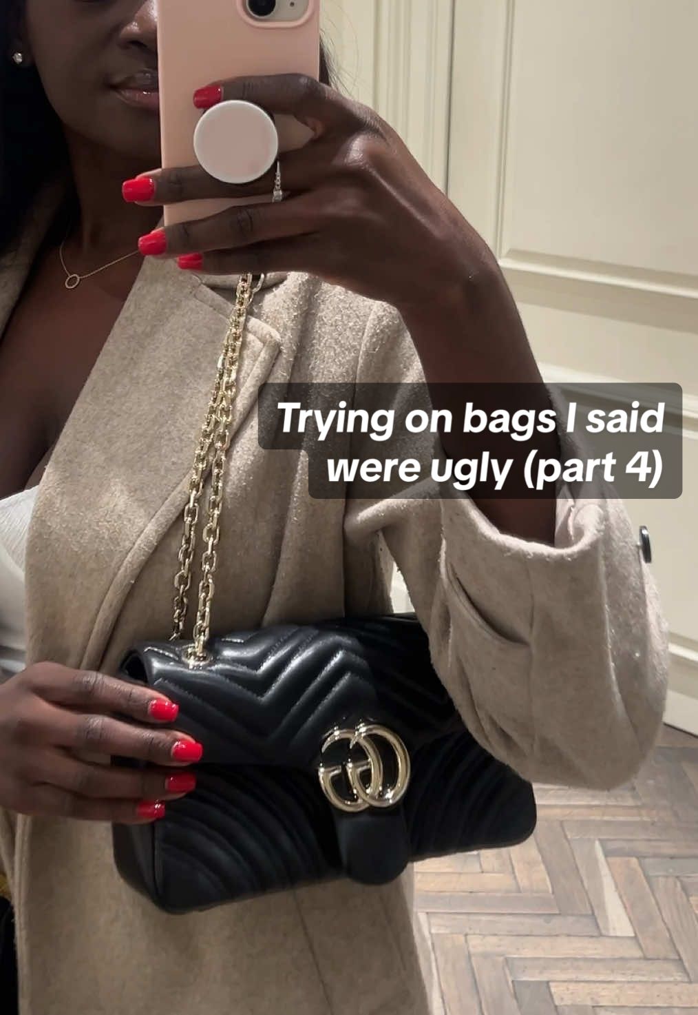 Replying to @🐼mandapanda🐼 Look familiar ? 😳 Trying on bag I said we’re ugly PART 4 😘 #gucci #guccimarmont 