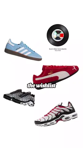 the wishlist 2025 #niketn #pumaspeedcat #adidasspezial #shoes #wishlist #shoestyle #puma 