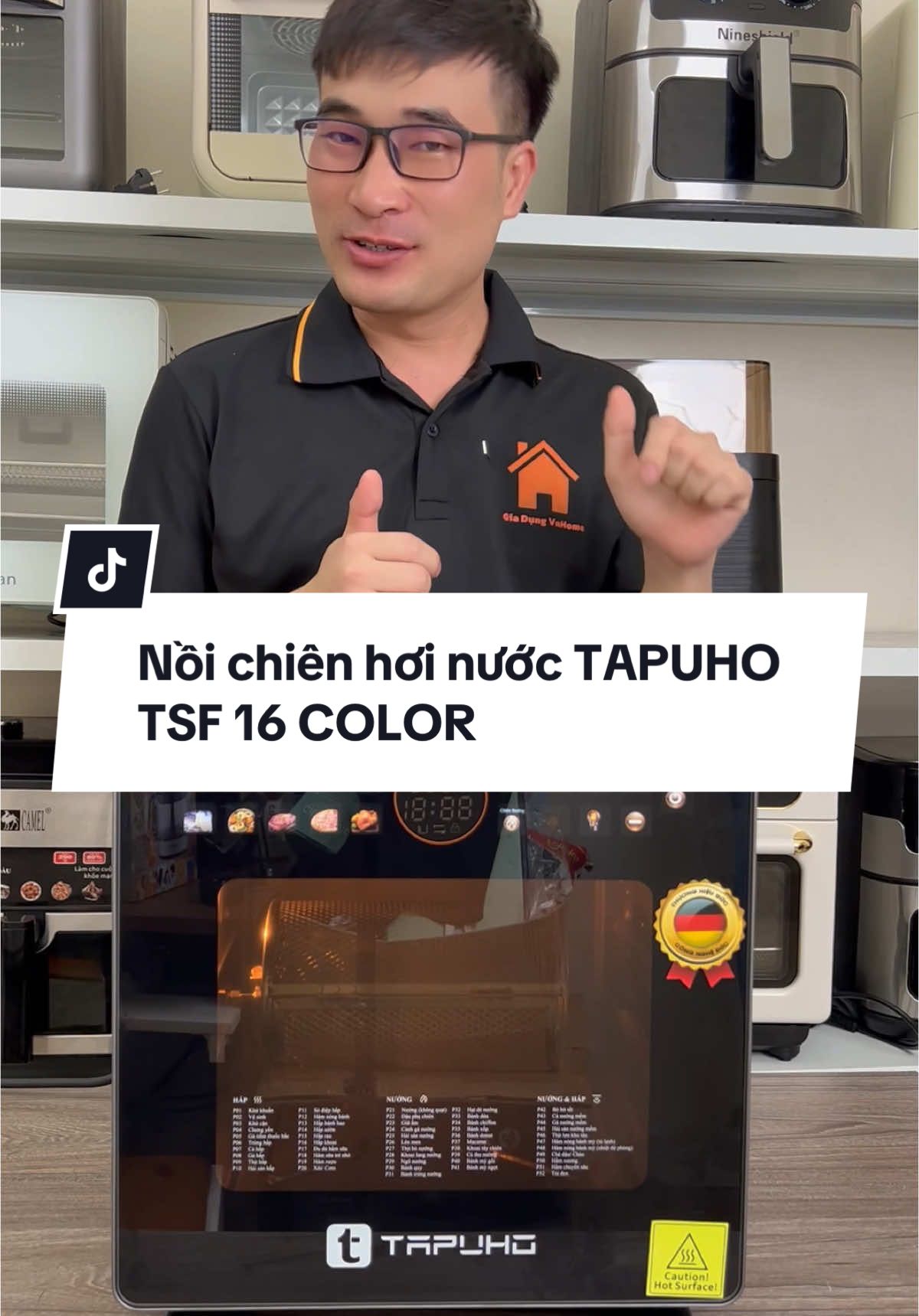 Nồi chiên hơi nước TAPUHO TSF 16 COLOR #noichien #noichienkhongdau #noichienhoinuoc #lonuong #noihap 
