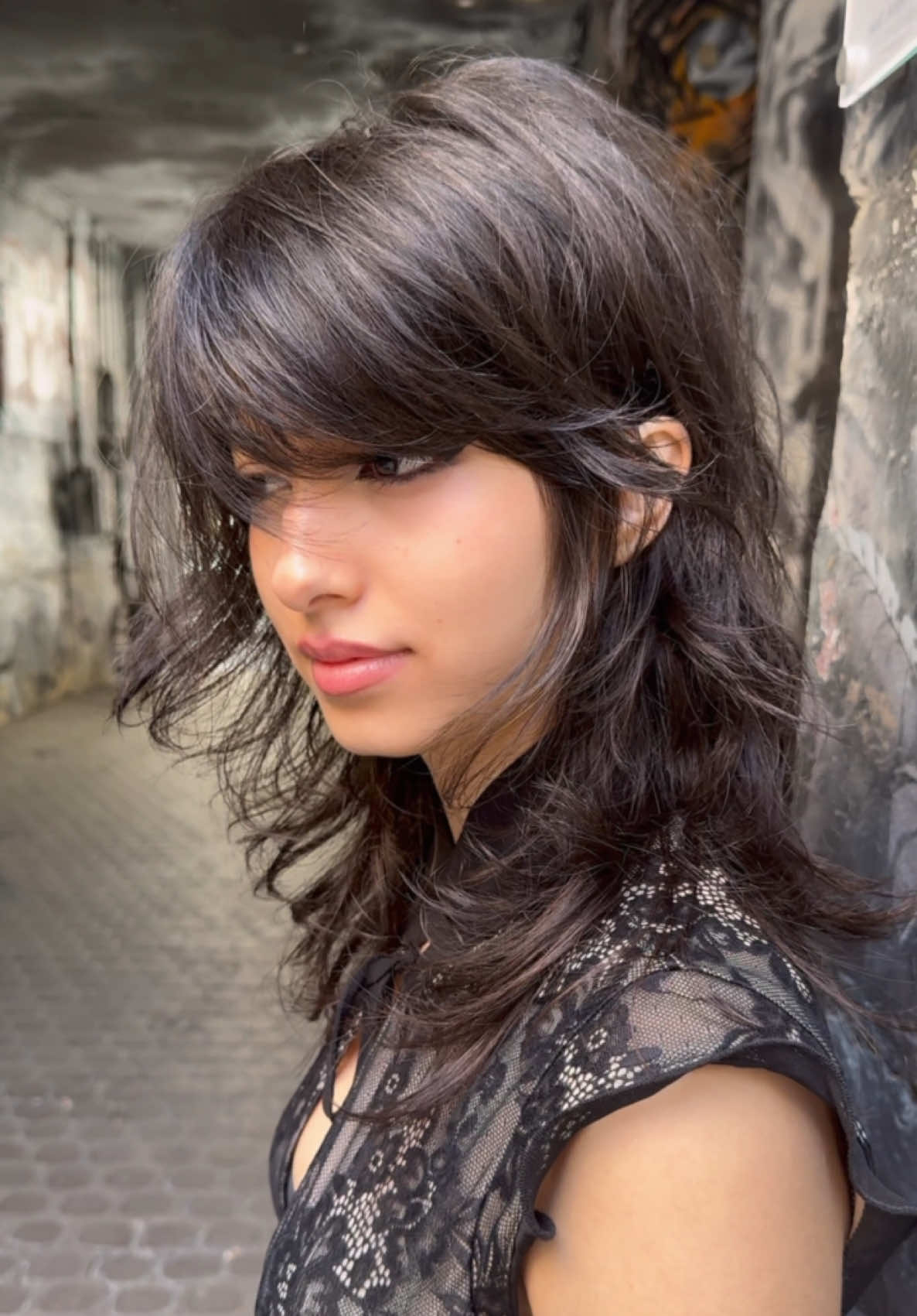 Lovely curly hair.  Europe tour now. #curlyhair #wolfcut #shorthair 
