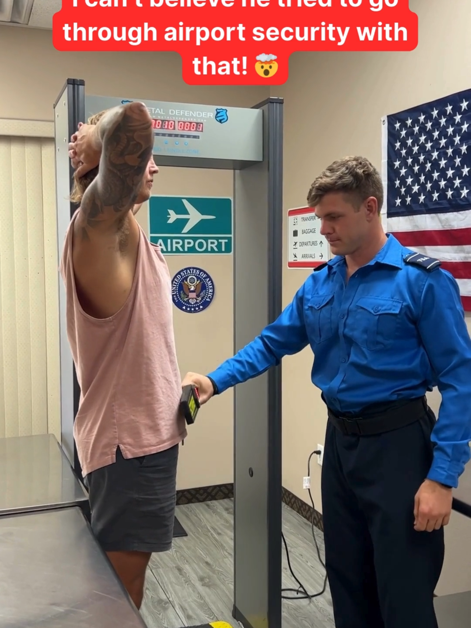 Wait for it.. 😱 #flight #travel #surprise #TSA #airport #Security