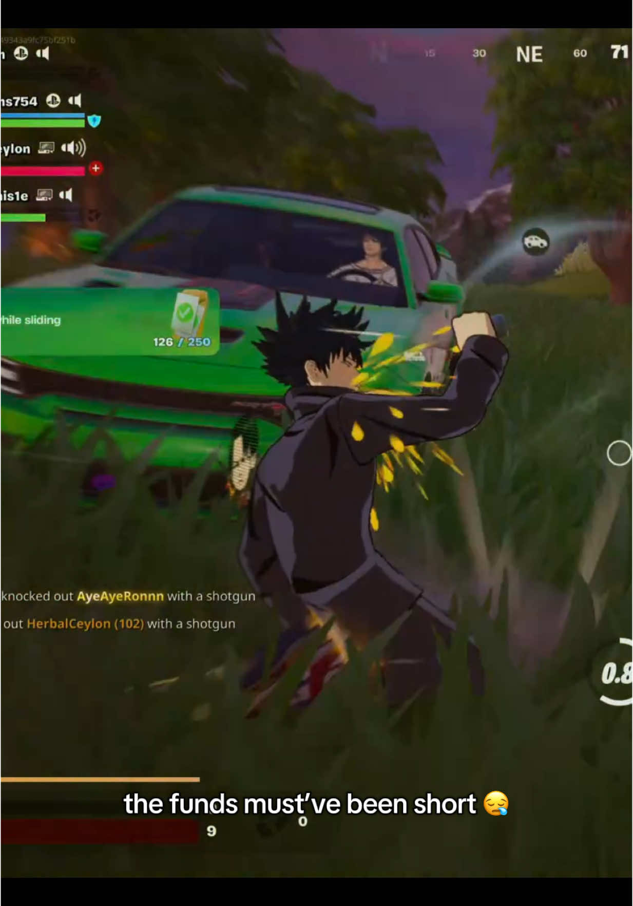 canon if only he could afford a car 😪  #fortniteclips #fypシ #jjk #megumifushiguro #tojifushiguro #fortnitebr #fortnite 