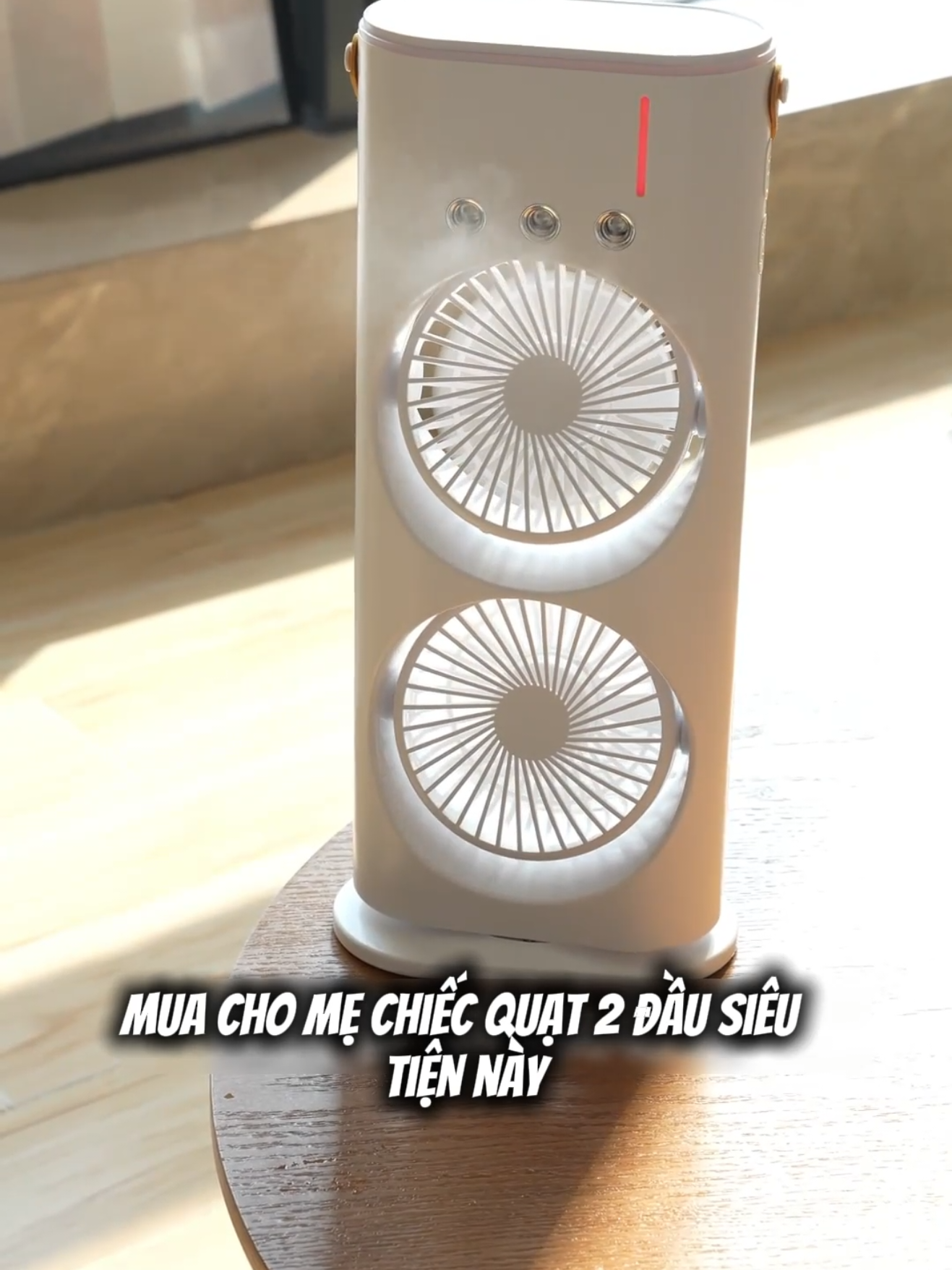 Quạt tích điện phun sương mini 2 Đầu #quatkhongtiengon #quatphunsuong #quatdieuhoa #quatkhongcanh #quattichdien 