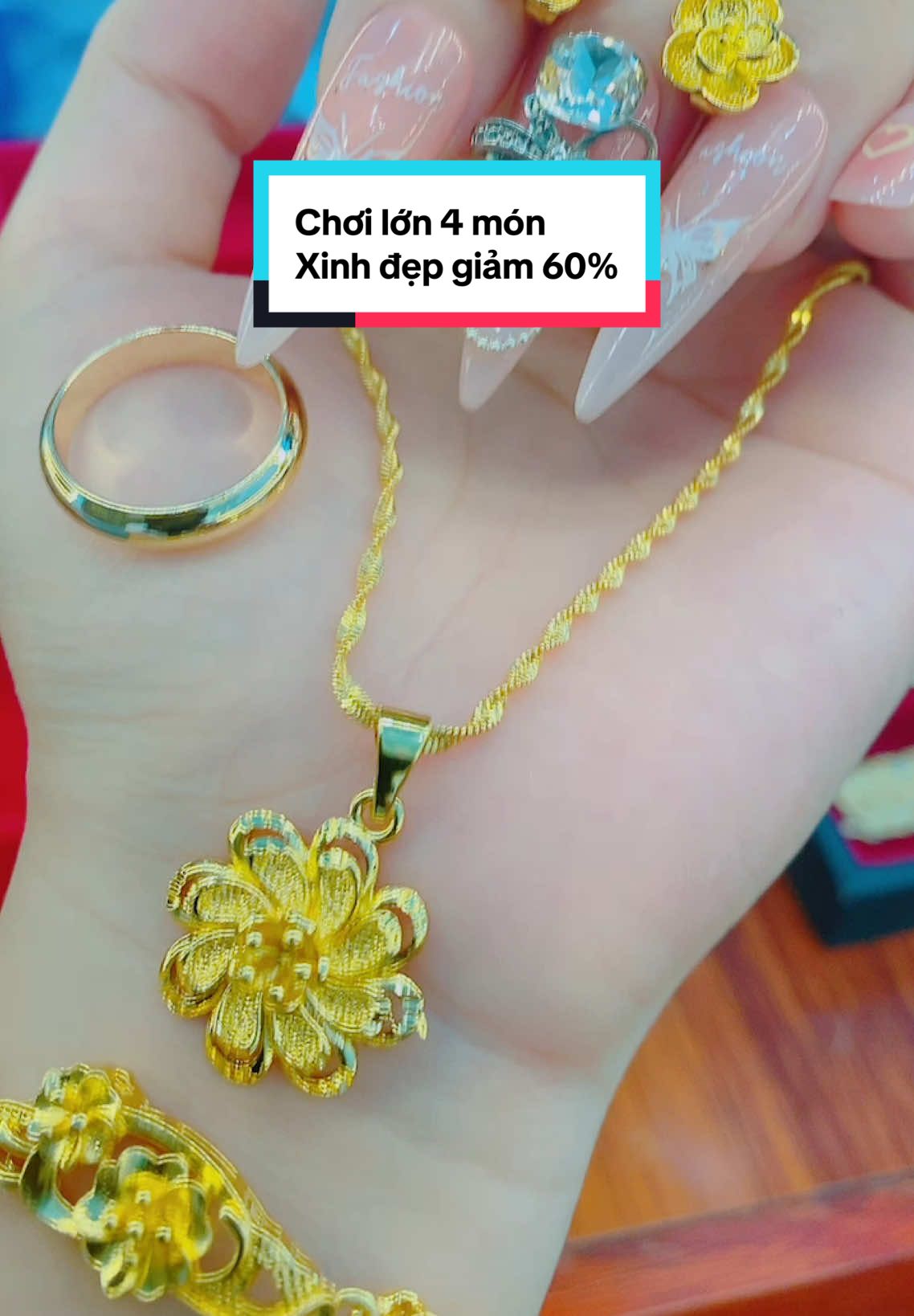 Bộ mai 4 món cao cấp đẹp mê #hoakendyshop #hoatrangsuc #xuhuong #610 #hoakendy #lactaynu #botrangsuc 