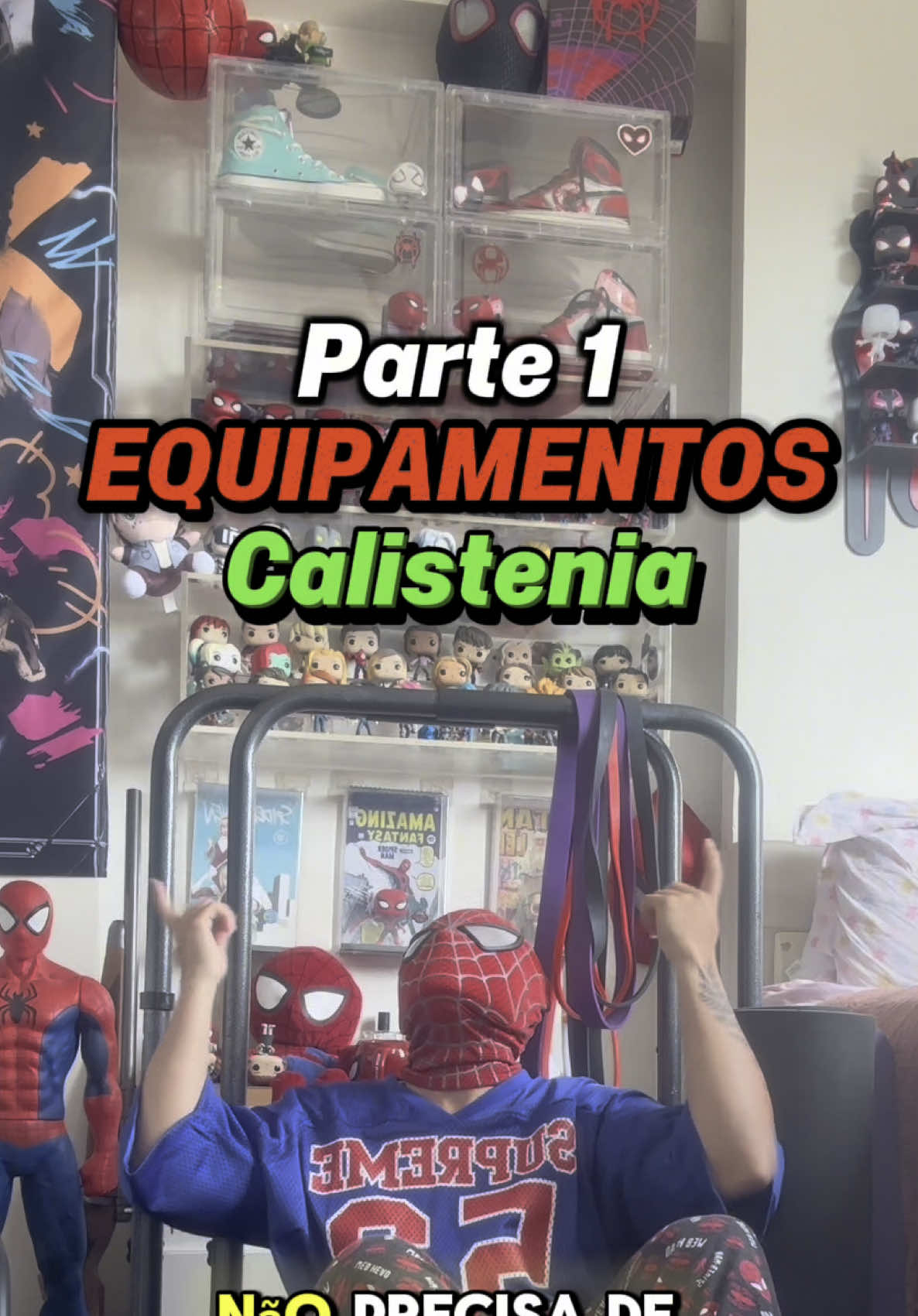 🚨Lembrando!🚨 Você NÃO PRECISA de equipamentos caros pra começar na calistenia, na verdade vc n precisa de equipamento nenhum pra começar, inclusive aqui no perfil ja tem treino completo sem precisar de usar equipamentos. Essa é a parte 1 de 3 , volto pra parte 2 o mais rapido possível, e na parte 3 vou separar alguns equipamentos que mais usei no meu inicio e acho que compensaram, spoiler : não totalizaram nem R$200. Volto em breve♥️ #equipamentoscalistenia #spiderman #treinoemcasa #barradeporta #fyy #nerdsquetreinam 