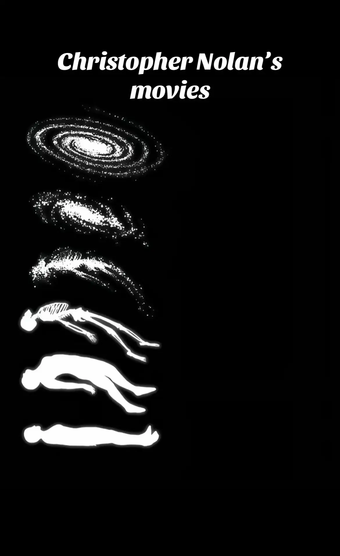 1. Interstellar (2014) A breathtaking space epic that blends emotional depth with complex science. Known for its stunning visuals, Hans Zimmer’s iconic score, and a powerful exploration of time, love, and survival. ⸻ 2. Inception (2010) A mind-bending thriller about dreams within dreams. Praised for its originality, layered storytelling, and groundbreaking visual effects. ⸻ 3. Memento (2000) The film that put Nolan on the map. A psychological thriller told in reverse, exploring memory, identity, and perception. ⸻ 4. Oppenheimer (2023) A gripping biopic of J. Robert Oppenheimer. Known for its intense pacing, moral complexity, and award-winning performances and editing. ⸻ 5. The Dark Knight (2008) A game-changing superhero film, anchored by Heath Ledger’s unforgettable performance as the Joker. Dark, gritty, and widely considered a modern classic. ⸻ 6. The Prestige (2006) A dark, twist-filled tale of rivalry between two magicians. Thought-provoking and mysterious, with a brilliant ending that rewards repeat viewings. #nolan #movie #movies #cinema #hollywood #christophernolan #interstellar #inception #darkknight 