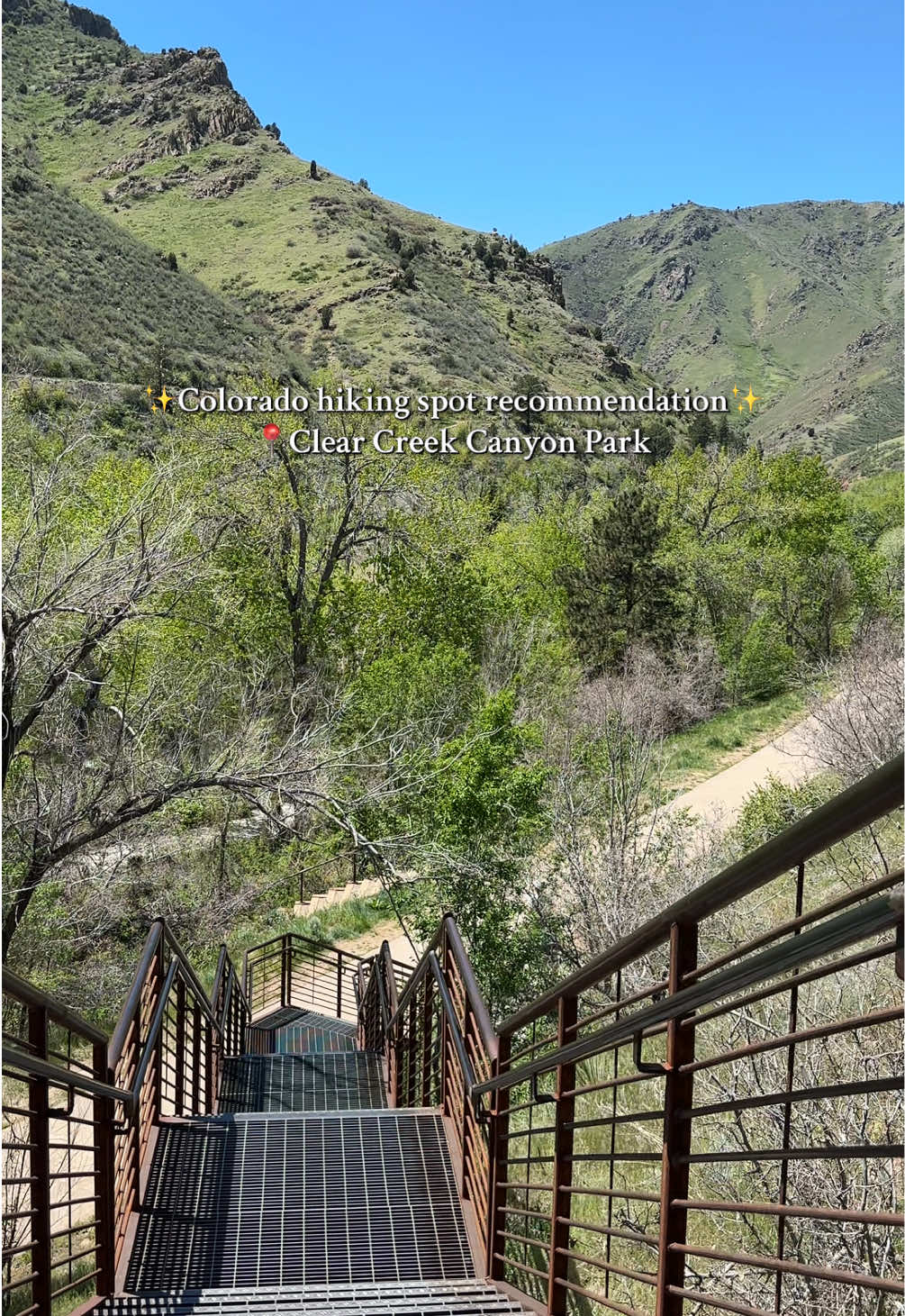 a hidden gem just an hour from Denver! ⛰️ this hiking spot in Golden, Colorado has stunning views, multiple trails, clean restrooms at the entrance, and it’s both beginner- and dog-friendly. perfect for a quick nature escape this spring & summer!✨ 📍Clear Creek Canyon Park                        #colorado #coloradocheck #mountains #Hiking #hike #coloradorecommendations #hikingspot #hiker #Summer #spring #mountainview #golden #goldencolorado #goldenco #clearcreek #clearcreekcanyonparl ##creatorsearchinsights