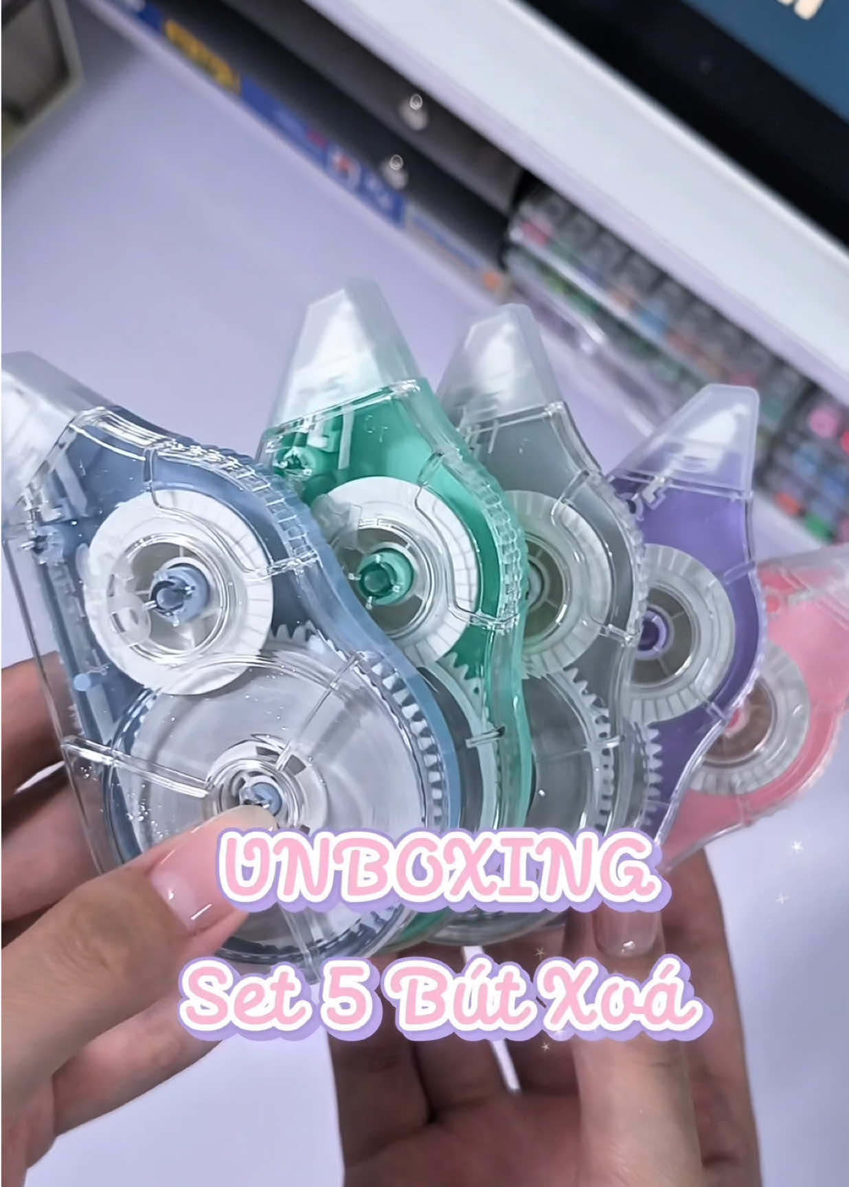 Set 5 bút xoá mà giá siêu hời nha #dodunghoctap #but #unboxing #review #shiqing 