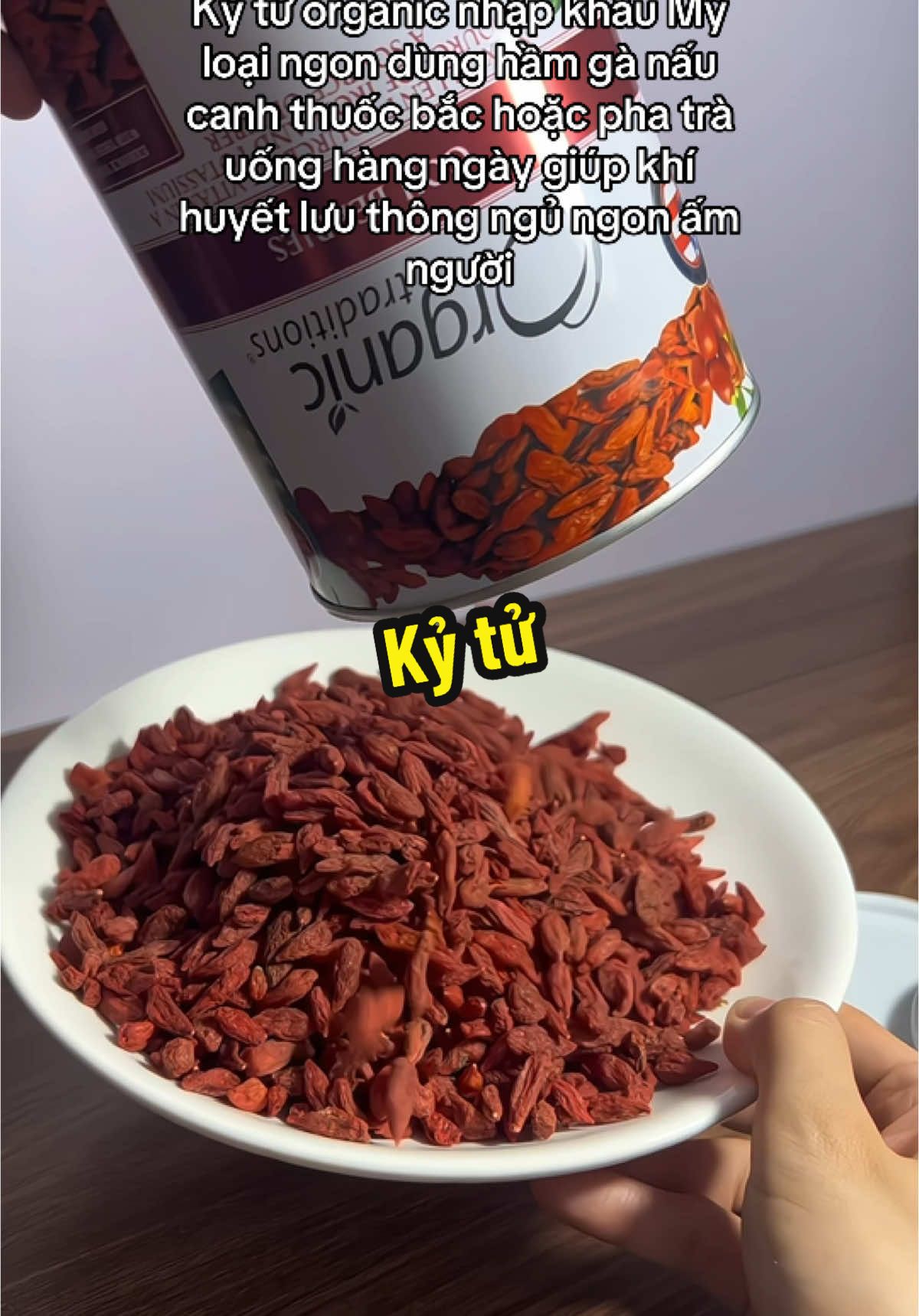 Kỷ tử hữu cơ Organic nhập khẩu Mỹ lon to #kytu #kitu #kỷtử #kytudo #kytusaykho 