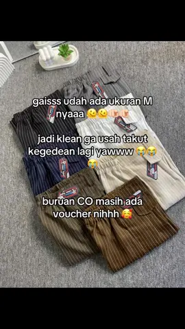 yang dari kemarin komplain kegedean nih, buat BB 35-45 cusss pilih ukuran M #fypシ゚viral🖤tiktok #oropantswanita #oropants #stripepants #celanasalur #outfit #kulothighwaist #outfittiktok 