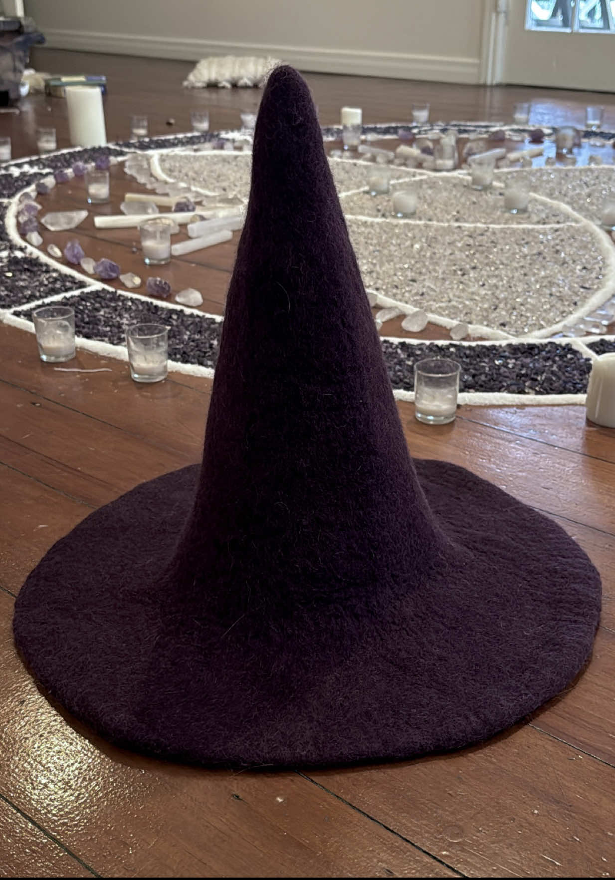I don’t like to choose favourites…. but I think this new purple hat may have stolen my heart 🔮✨ Crafted from wet-felted wool in this magickal ritual purple, the colour of power, psychic sight and divine connection. This is a sacred tool for the Seer, the Sovereign and for the Witch who connects with their inner knowing through their craft 🔮✨  Available now through my online apothecary  #witch #witchesoftiktok #witchhat #witchcraft #handmade #wetfelting #supportsmallbusiness 