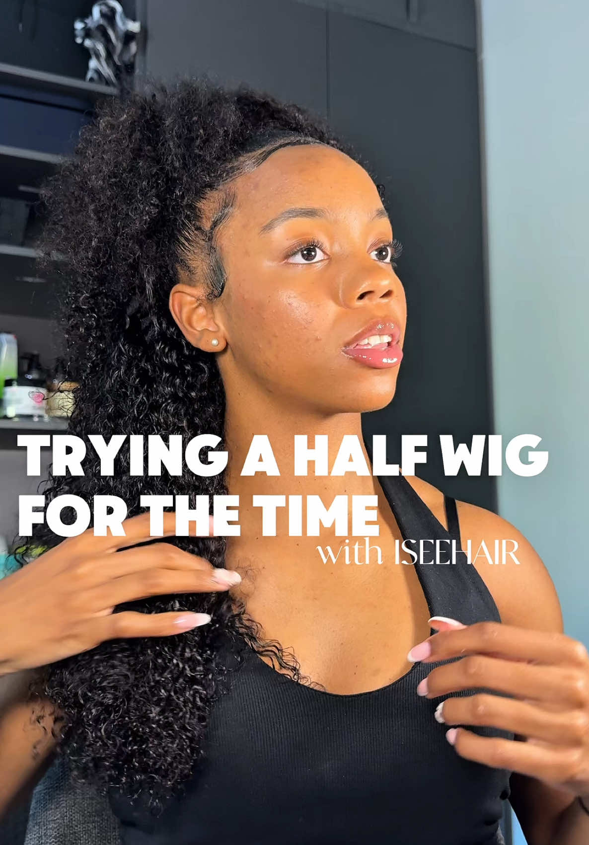 Ouuu she looks cuteeeee 🤏🏾🤏🏾🤏🏾 and giving inchess 🧚🏾‍♀️ Half wig from: @ISEEHAIR  #iseehairbeauty #summerig #halfwig #halfwiginstall 