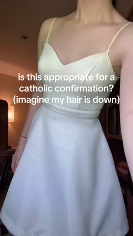 it was my sister’s but she’s shorter than me so im not sure #catholic #catholictiktok #catholicism #confirmation #help #dress #adviceforgirls #please #tooshowy? #church #churchoutfits 