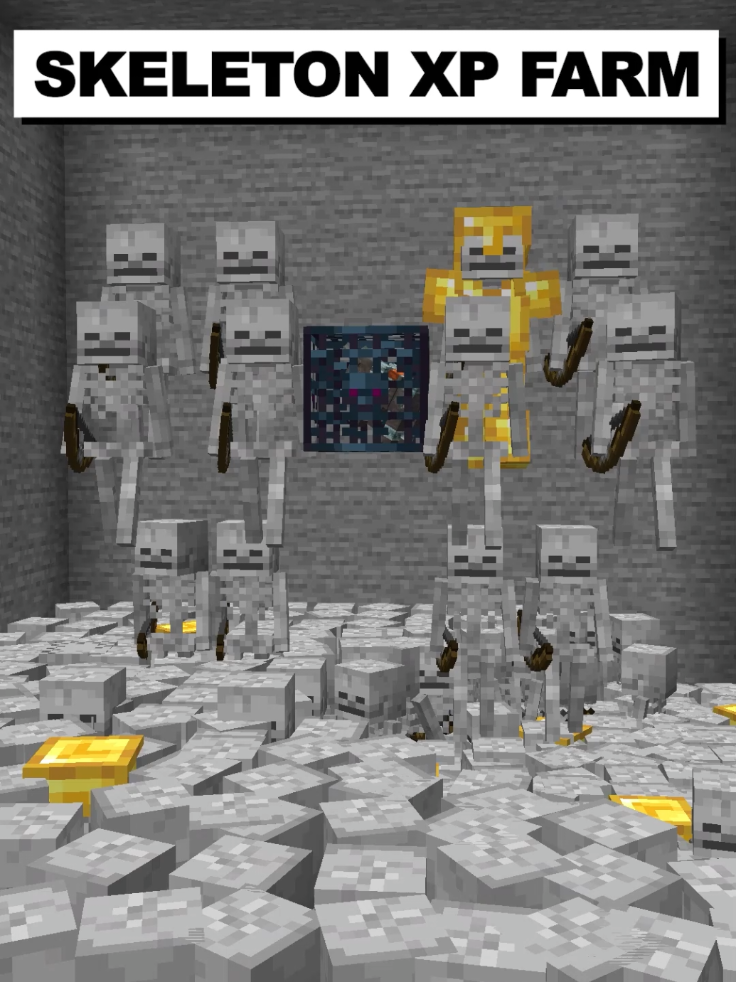Minecraft Skeleton XP Farm! Watch Full Tutorials in bio! #Minecraft #minecrafttutorial #minecraftfarm 