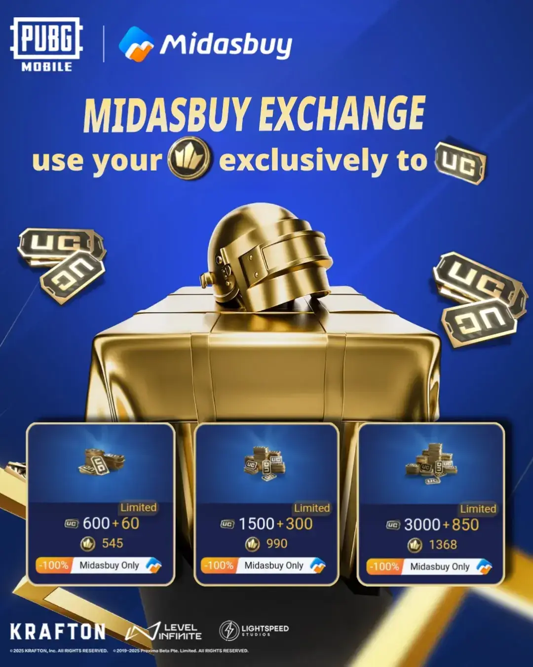 Hello Midasbuy User !Get lots of UC Now you can Exchange Season Tokens to Exclusively UC #midasbuy #pubg #pubglover #pubgmobile