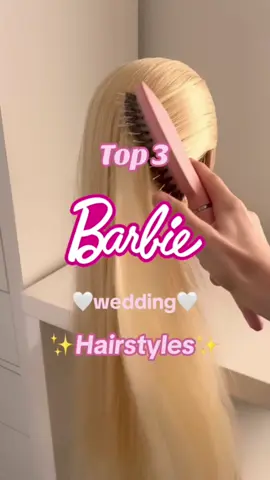 Which one would you wear to your wedding? 💒🤍 #barbie #hair #tutorial #nostalgia #tutorial #hairstyle #cosplay #foryoupage #foryou #fypシ゚viral #fyp #viral #barbietok #barbiecosplay #updo #wedding #weddinghair #weddingday #bride 