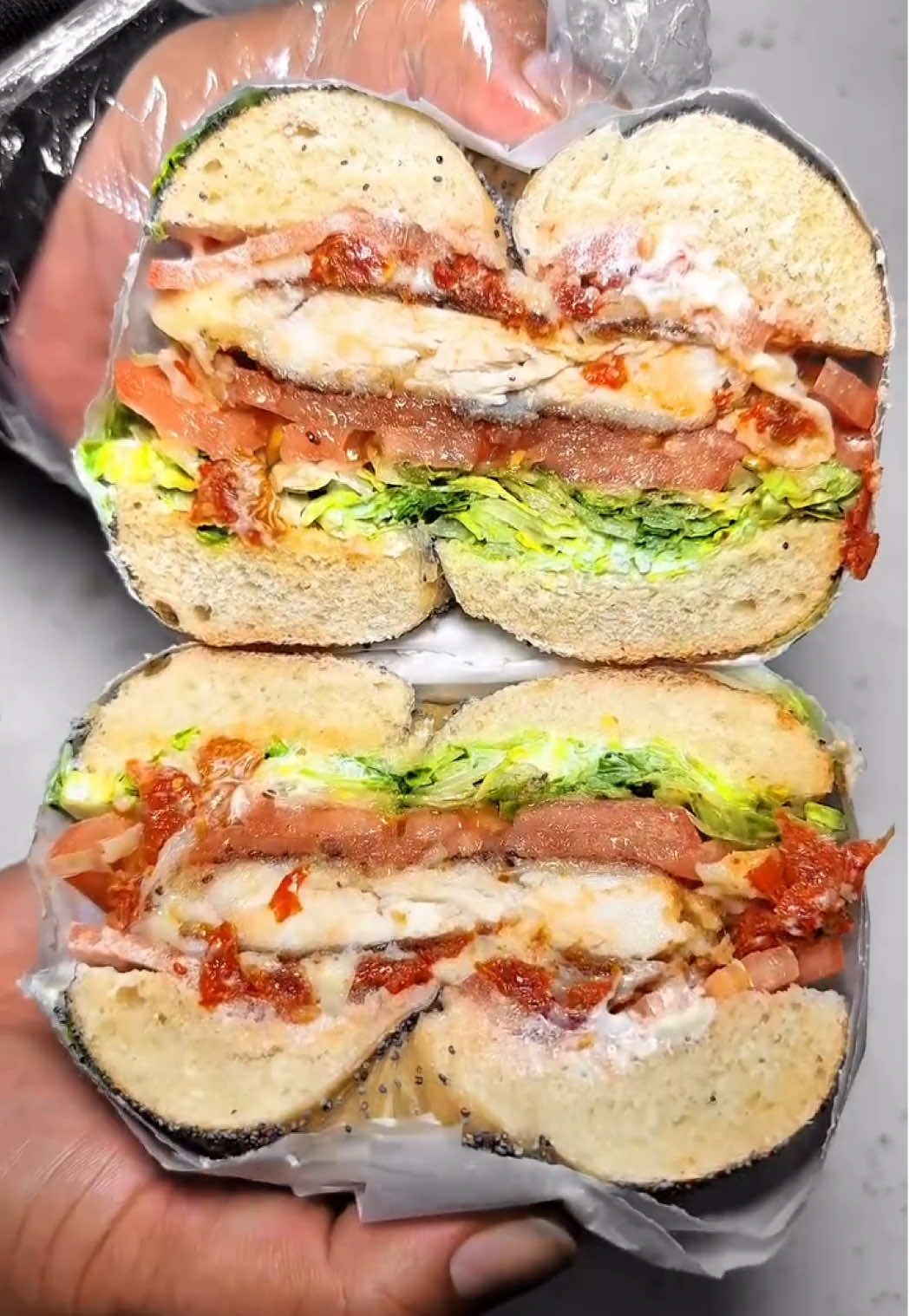 BEST BAGEL LUNCH - THE ADONIS 🤤 #fyp #bagel #trending #satisfying #forupage #sandwich #foodtiktok #utopiabagels 