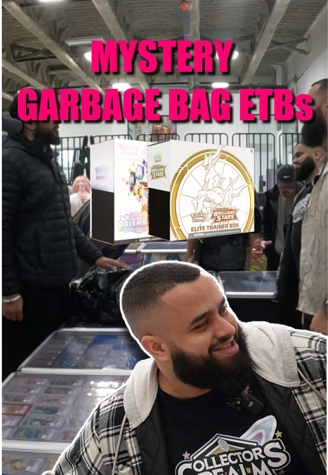 Mystery ETBs... in a GARBAGE BAG 🗑️🌚 #CollectorsRealm #CatchCollectConnect #convention #pokemon #mysterybox #Prismatic #pov #ETB #pokemontcgcommunity #ilovepokemon #pokémoncards