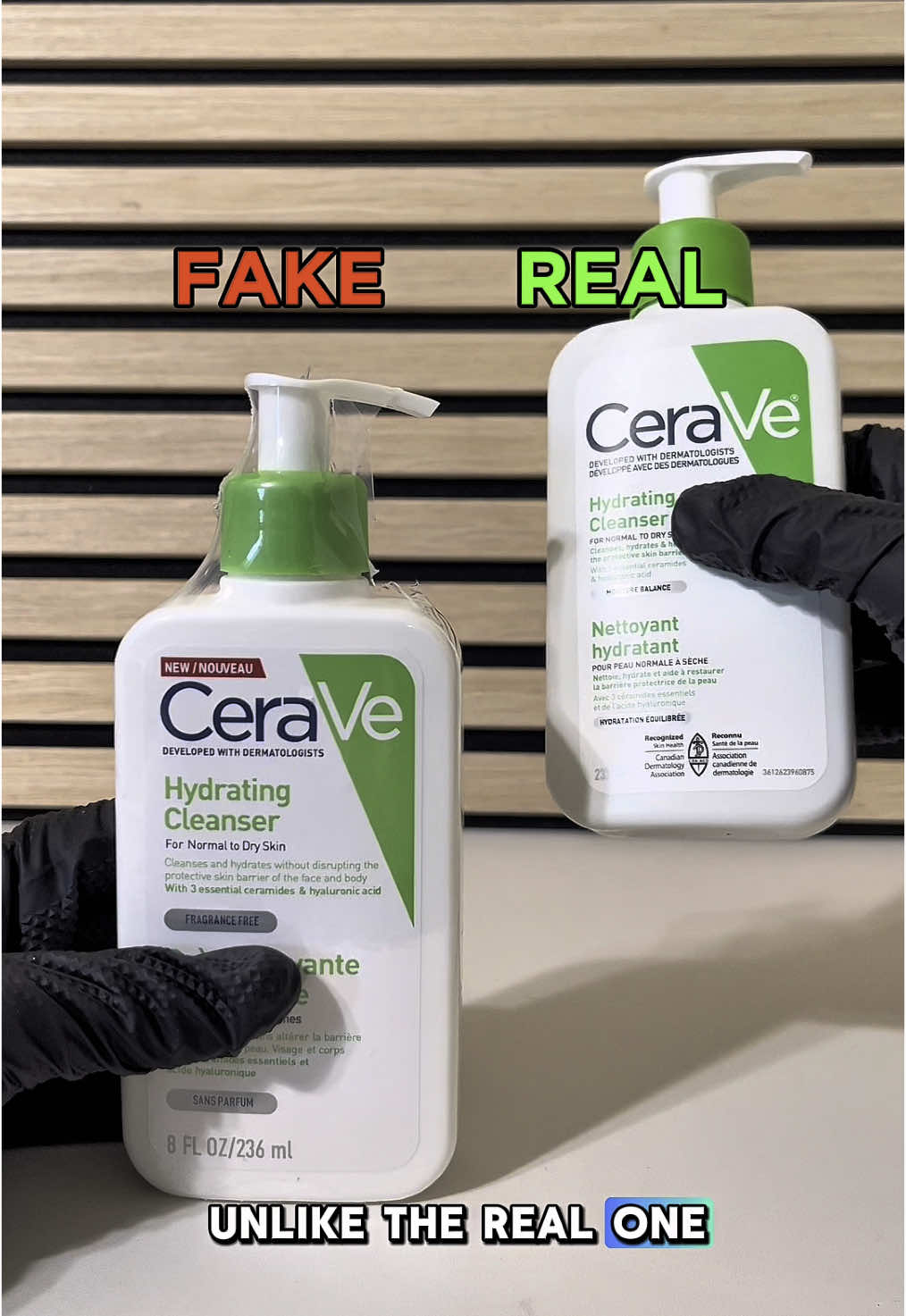 Fake Vs Real Cerave Hydrating Cleanser Canada And US #Cerave #ceravecleanser #ceravehydratingcleanser                         #fakevsreal.  I do not know how Amazon Packaging comes  @CeraVe @