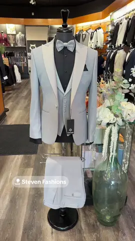 Shine with elegance and class! ✨ This stunning silver glitter tuxedo paired with a black shirt creates a perfect balance of sophistication and style. Complete the look with black shoes for that flawless finish. Visit us at: Steven Fashions Unit #140, 30 Famous Ave., Woodbridge, Ontario 📞 905-856-8019 #Tuxedo #BlackShirt #Elegance #StevenFashions #WeddingStyle #TaxIncluded