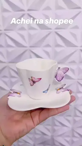 Xícara de borboleta porcelana Wolff. Super linda, ótima qualidade! ☕️ #fy #shopee #vendas 