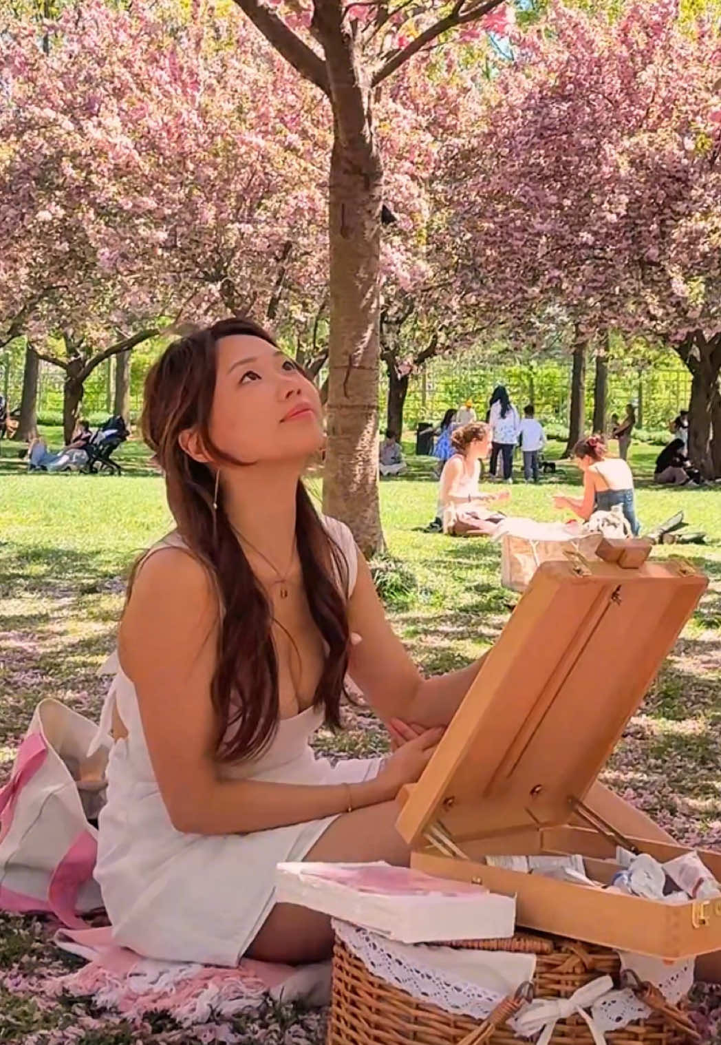 Don’t forget to look up in life 🤍  “So do not fear, for I am with you; do not be dismayed, for I am your God. I will strengthen you and help you; I will uphold you with my righteous right hand” Isaiah 41:10 #encouragement #painting #spring #springnyc #cherryblossoms 