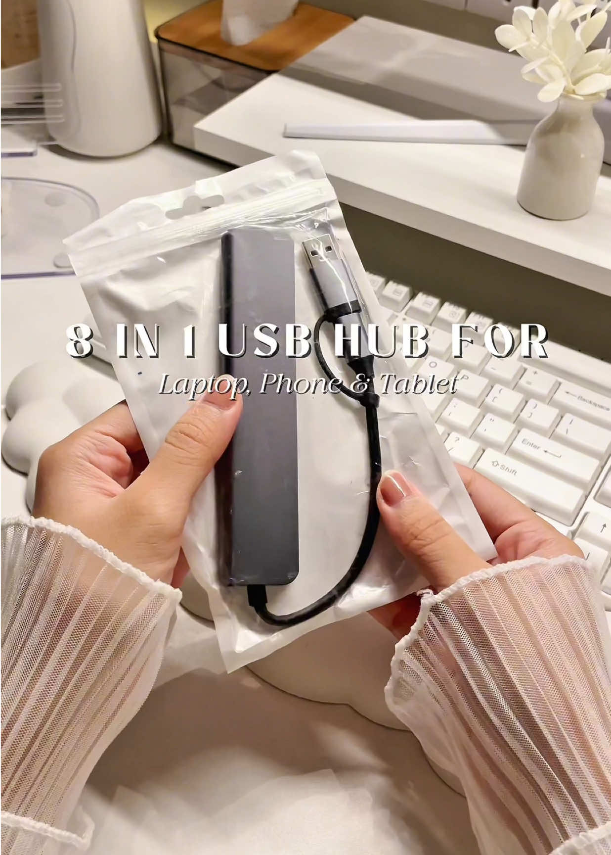 8-IN-2 Type C USB Hub High Speed Data Transfer! click yellow basket to order#usbhub #adapter #highspeed #gamingessentials #fyp 