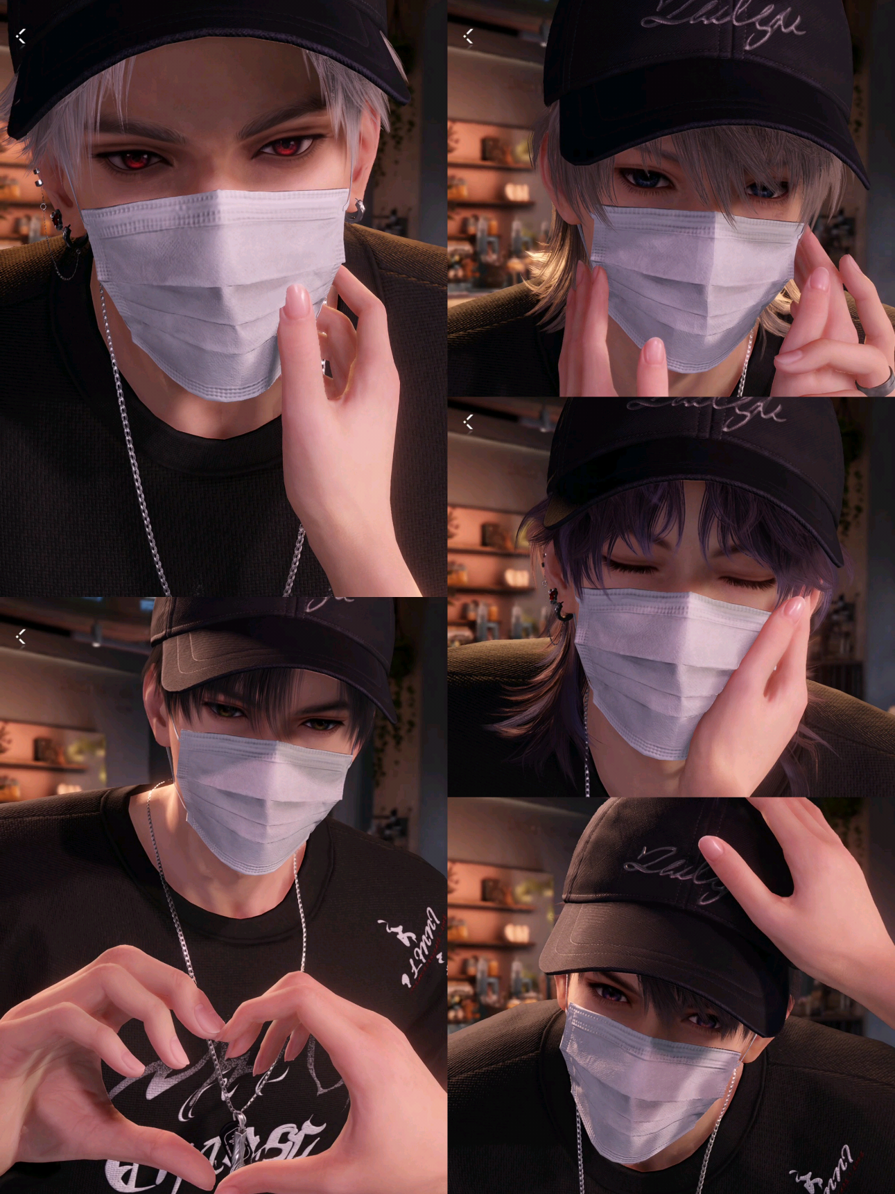 black hat + mask combination = kpop idol 😂 #loveanddeepspace #sylus #zayne #xavier #rafayel #caleb #fyp 