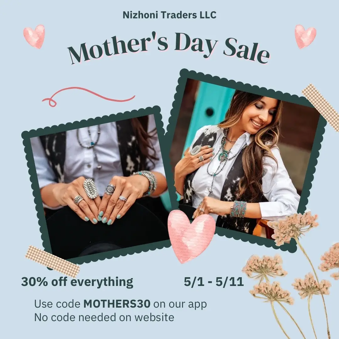 ⏰ LAST CHANCE! Our 30% OFF sale ends TONIGHT at MIDNIGHT (PST)! Don’t miss out — just a few hours left to grab your favorites! Website: nizhonitradersllc.com — no code needed App: Nizhoni Traders LLC — use code MOTHERS30 at checkout Treat yourself or someone you love before it’s gone! #NizhoniTraders #SaleAlert #NativeJewelry #MothersDaySale