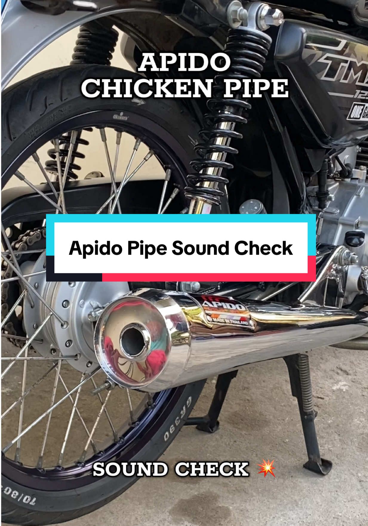 Apido chicken pipe full stainless🔥 #apido #apidopipe #stainless #apidoemblem #pipe #chickenpipe #tmx125 #hondaalphatmx125 