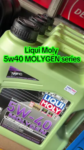 Liqui Moly 5w40 MOLYGEN series. Mempunyai bahan MFC yang kasi enjin dalaman licin sangat. Lagi tahan panas dan jimat minyak. Fully synthetic tahan 10000km / 6bulan ✌🏻😎 #liquimoly #tawau #fyppppppppppppppppppppppp #fypシ゚viral🖤tiktok #fyptawau 