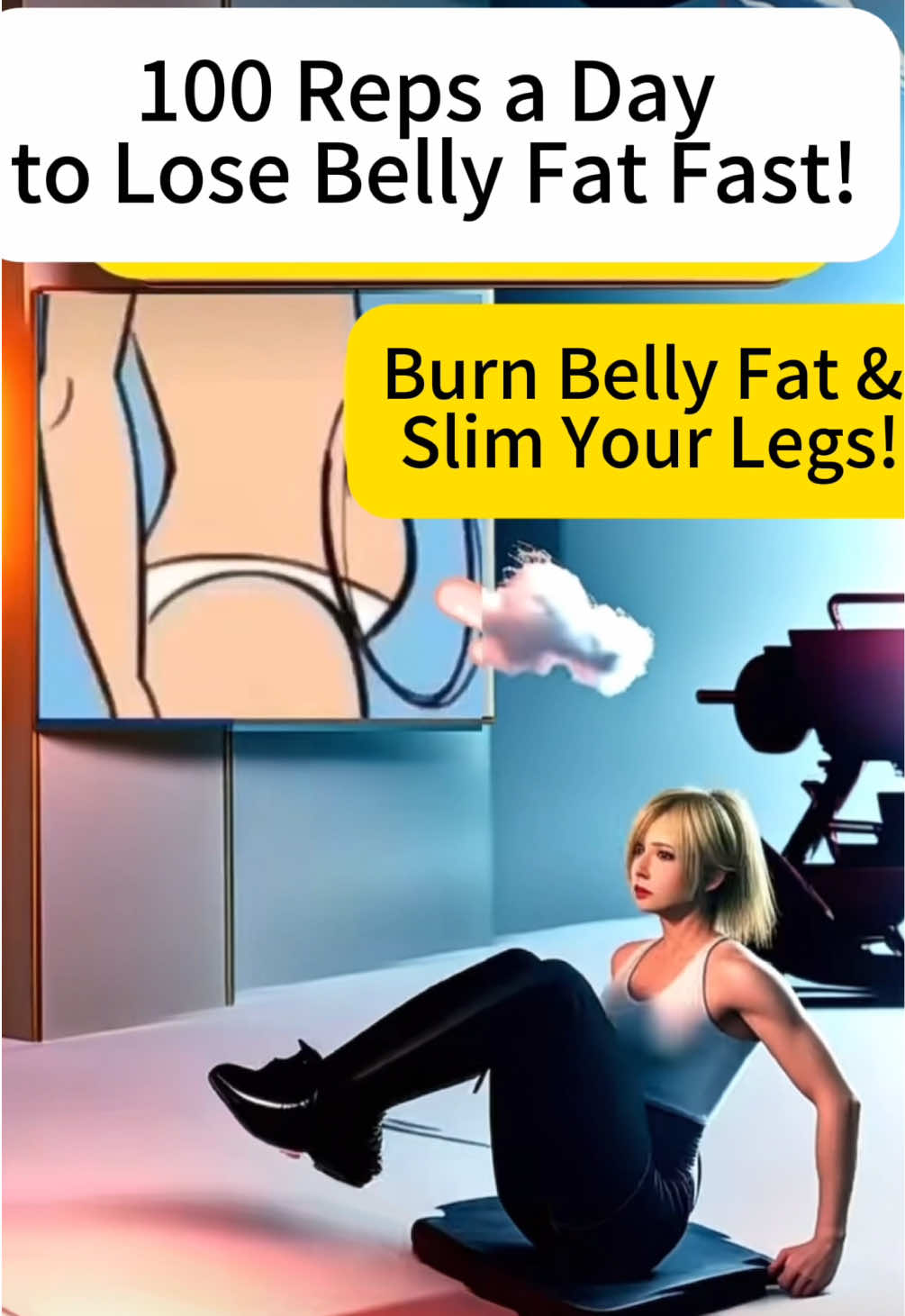100 Reps a Day to Lose Belly Fat & Slim Your Legs Fast! #shorts #yoga #BellyFatLoss #SlimLegs