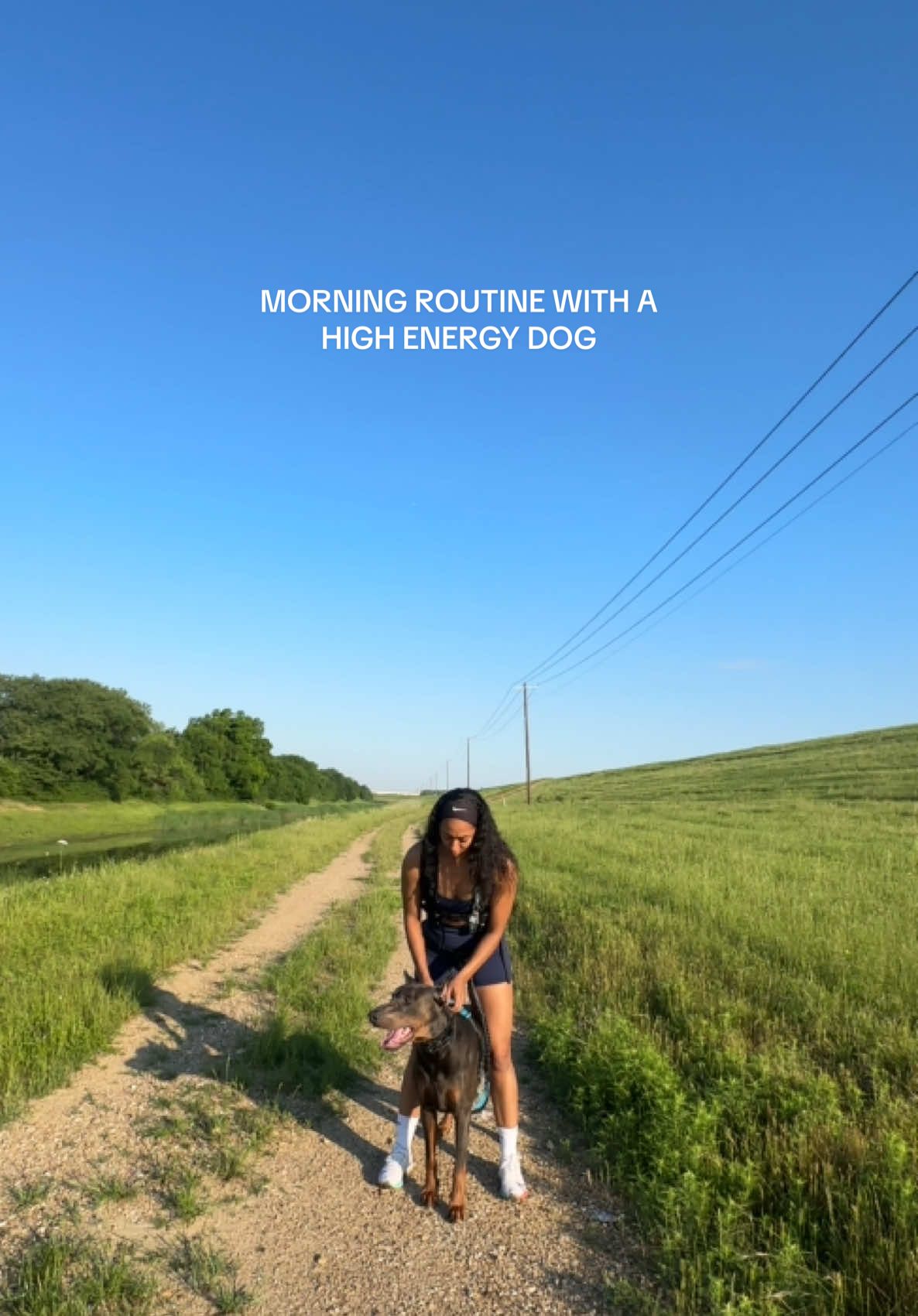 Morning jogs are a must 🏃🏾‍♀️💨 #doberman #dobermanpinscher #dobermanpuppy #dobermans_of_tiktok #dobermans #dogmomlife #dogmom #highenergydog #workingbreeddog #runningvlog #Running #doberman #Fitness