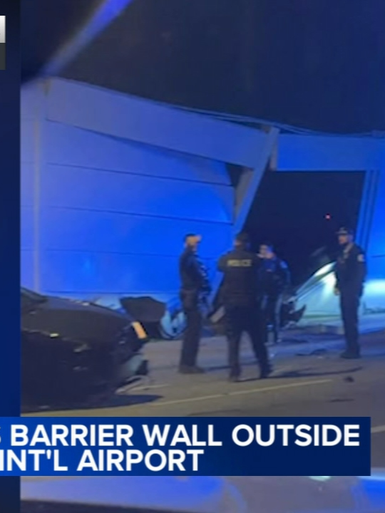 A car slammed into the barrier wall outside Midway Airport. Chicago police responded to the scene of the crash. #news #chicagonews #chicago #midwayairport