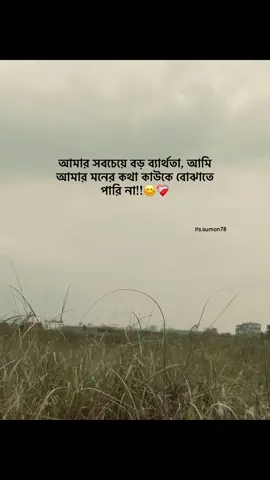 আমার সবচেয়ে বড় ব্যার্থতা, আমি আমার মনের কথা কাউকে বোঝাতে পারি না..!😊❤️‍🩹#tending #foryou #unfrezzmyaccount #its_sumon78 