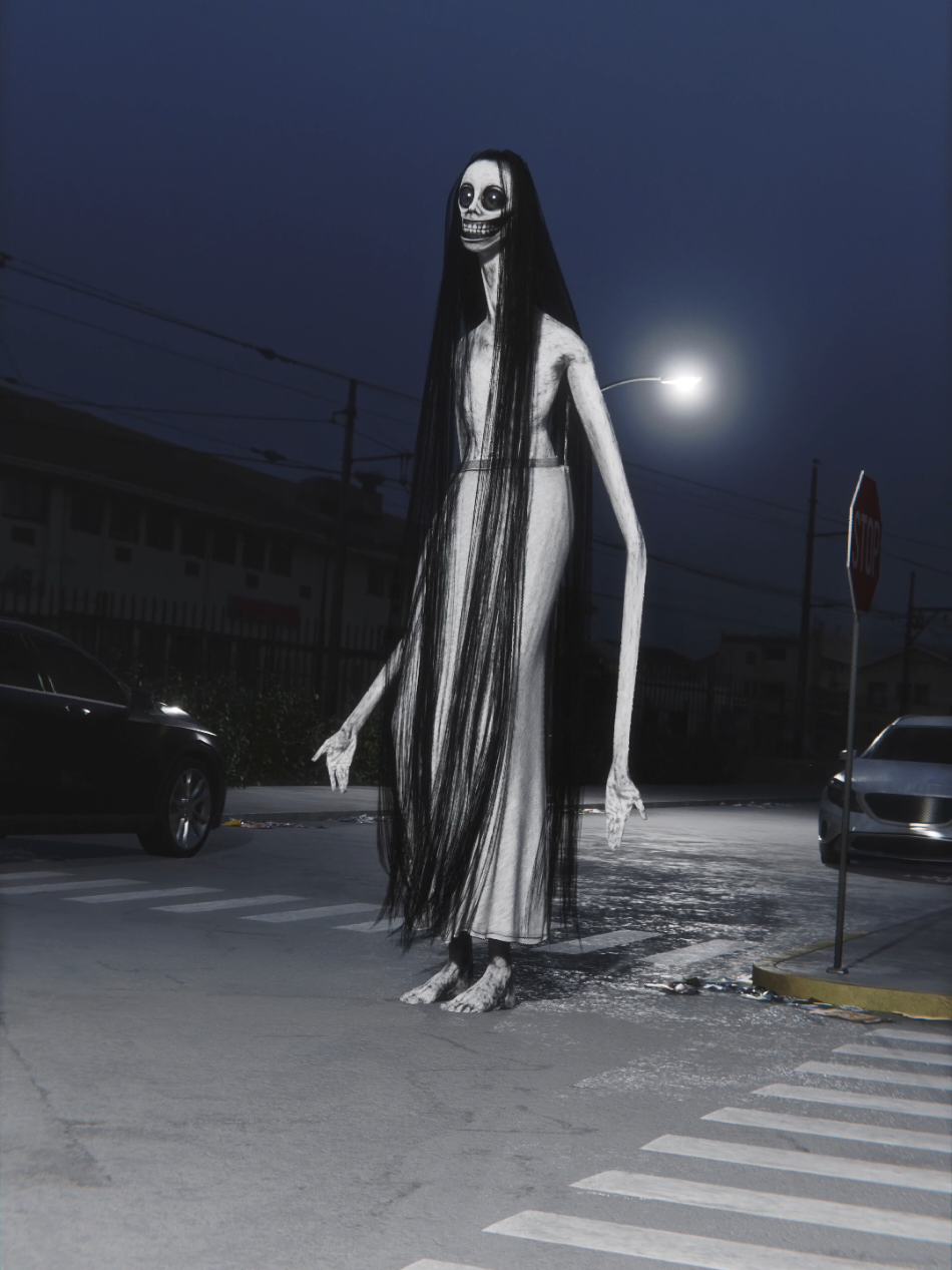 tall queen out for a midnight snack 💅 #horror #creepy #nightmare #fyp 