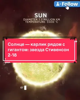 Солнце — карлик рядом с гигантом: звезда Стивенсон 2-18!                    #Солнце #Стивенсон218 #гигантскиезвезды #вселенная #звезды #астрономия #гипергигант #космос 